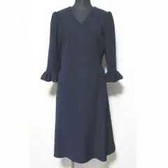 未使用 BORDERS at BALCONY ボーダーズアットバルコニー V-NECK DRESS ワンピース BD2111-3E-04 サイズ36 ネイビー レディース 古着 中古 USEDのサムネイル