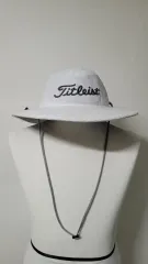 Titleist(タイトリスト) 白 ロゴデザインテープ ゴルフウェア バケットハット