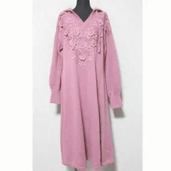 美品 26SS GRACE CONTINENTAL グレースコンチネンタル ケミカルレースニットワンピース 0126133103 サイズ36 ピンク レディース 古着 中古 USED