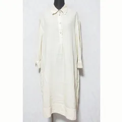 美品 PESERICO ペセリコ モニーレ付き リネン シャツ ワンピース LT1221125 サイズ42 ベージュ レディース 古着 中古 USEDのサムネイル