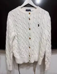 POLO RALPH LAUREN ポロラルフローレン ケーブルニット カーディガン 白