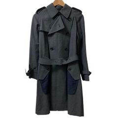 미품 tricot COMME des GARCONS 트리코콤데가르손 체크 벨트 첨부 트렌치 코트 AD2004 TO-C006 사이즈 S 그레이 레이디스 헌옷 중고 USED