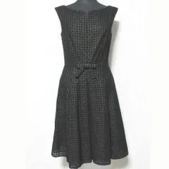 美品 TOCCA トッカ クローバードレス ノースリーブ ひざ丈 ワンピース OPTOYM0250 0 ブラック レディース 古着 中古 USED