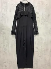 ZARA basic ザラ ベーシック 1639/173/800 シアードット フリル オールインワン sizeM/黒 ■◆ レディース