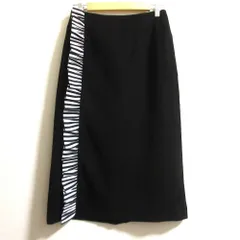 美品 BORDERS at BALCONY ボーダーズアットバルコニー ボーダーラッフルスカート BD2121-3H-03 サイズ38 ブラック レディース 古着 中古 USEDのサムネイル