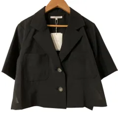 未使用 CADUNE カデュネ ハーフスリーブ シャツジャケット サイズ36 Sサイズ相当 ネイビー レディース 古着 中古 USEDのサムネイル