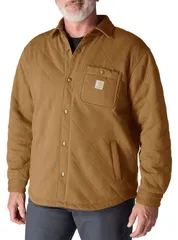 カーハート メンズ アウター ジャケット・ブルゾン Carhartt Mens Rain Defender Quilt Snap Front Jacket Carhartt Brown ブラウン