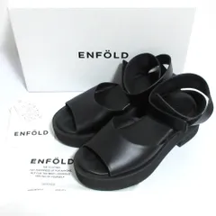 美品 ENFOLD エンフォルド アンクルストラップ プラットフォームサンダル 36 23cm相当 ブラック レディース 古着 中古 USEDのサムネイル