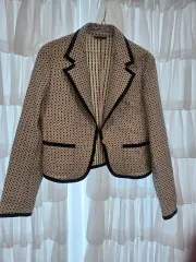 MAX MARA マックスマーラ パータン クロップド ジャケット ブラック バイカラー