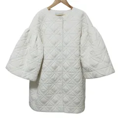 美品 24AW CELFORD セルフォード キルティングノーカラーコート F アイボリー レディース 古着 中古 USED