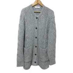 美品 24AW ebure エブール スパンコールアルパカリリヤーン ミドルロングカーディガン グレー レディース 古着 中古 USED