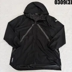 L PUMA ブラック ウィンドブレーカー フーディー ジャケット 0309(3)