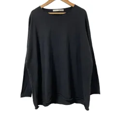 良品 evam eva エヴァムエヴァ wide pullover ウールコットン ワイドプルオーバー カットソー E223K002 チャコール レディース 古着 中古 USED