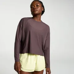 キャリー レディース トップス Tシャツ CALIA Womens Renew Long Sleeve Crop Tee Smokey Plum プラムのサムネイル