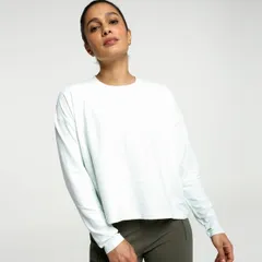 キャリー レディース トップス Tシャツ CALIA Womens Renew Long Sleeve Crop Tee Mint Ceylon ミントのサムネイル
