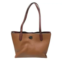良品 COACH コーチ ウィロウ ターンロック レザー トートバッグ ショルダーバッグ ブラウン レディース 古着 中古 USED