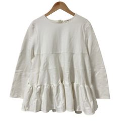 タグ付き新品＊yori ボートネックダブルフレアカットソー 洗える綿100