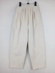 レディース アイボリー コーデュロイ ワイド パンツ (S-M)