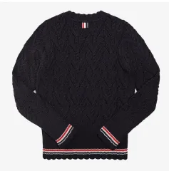 (W) トム・ブラウン サステナブル メリノ ポインテル ケーブル ニット スキャロップド