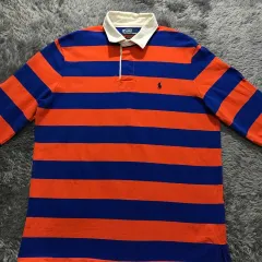 L（実XL） ポロ（POLO）ラルフローレン ストライプ ラグビーシャツ@133