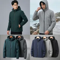 (新品) メンズ フード付きウィンドブレーカー ジャケット 季節の変わり目 フード付きアウター アウトドアジャケット