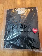 コム・デ・ギャルソン PLAY ブラック カーディガン レッドワッペン M