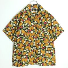 【美品】ピンクハウス★パイナップ柄♪アロハシャツ ブラウス 大きいサイズL 黒系 z19073 PINK HOUSE - ピンクハウス アロハシャツ パイナップルの通販 by