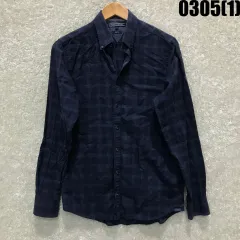 トミーヒルフィガー チェック 長袖 シャツ ネイビー s
