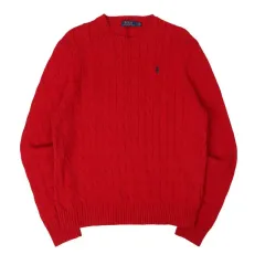 ポロ ラルフローレン レッド コットン ケーブル ニット