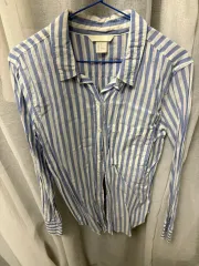 H&M ストライプシャツ ブルー/白