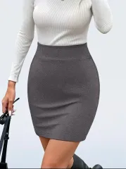 グレー ブラック ミニ スカート 66サイズ