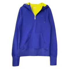 ナイキ ブルー ロゴ フリース ハーフジップ フーディー M