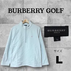 [11]  BURBERRY GOLF ハーフジップ 長袖トップス 裏起毛 レディースL  アイボリー ホワイト ロゴ刺繍 キルティング 上品 カジュアル 古着