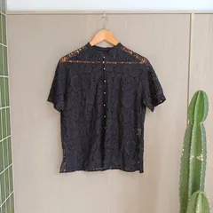 ★WEB限定品／お気に入り登録数7万7千人突破の人気アイテム★ ページボーイ PAGE BOY 『スタイリングの幅が広がる』レースバンドカラーシャツ 【F】