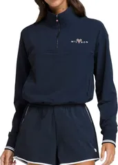 ウィルソン レディース アウター パーカー・スウェット Wilson Womens Davenport Woven 14 Zipop Over Classic Navy ネイビーのサムネイル