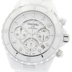 シャネル CHANEL H2009 J12 白セラミック 9Pダイヤ クロノグラフ 自動巻き メンズ 美品 保証書付き_920821のサムネイル
