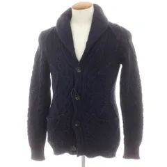 【中古】ロベルトコリーナ ROBERTO COLLINA ウール ケーブル編み ショールカラーカーディガン ネイビー【サイズ46】【メンズ】のサムネイル