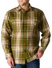 カーハート メンズ トップス シャツ Carhartt Mens Heavyweight Flannel Shirt Dark Bronzed Green グリーン