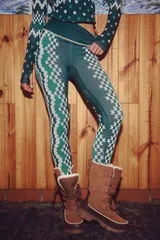 フリーピープル レディース ボトムス カジュアルパンツ レギンス FP Movement Womens Myoko Jacquard Base Leggings EVERGREEN ISLE KNIT