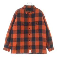 DESCENDANT (ディセンダント) 19SS CLAIRTON SHIRT JACKET クレアトン バッファローチェック 裏地キルティング フランネル シャツジャケット オレンジのサムネイル