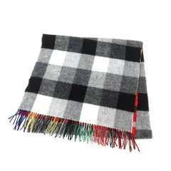 【中古】グレンプリンス Glen Prince ウール チェック柄 ストール マルチカラーxブラック【サイズ－】【ユニセックス】