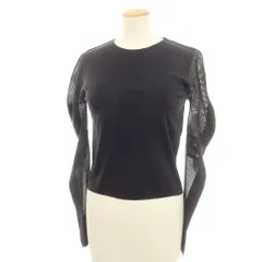 【中古】プリーツプリーズ PLEATS PLEASE ストレッチ ナイロンポリエステル メッシュ切り替え 長袖カットソー ブラック【サイズ3】【レディース】のサムネイル