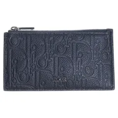 Christian Dior (クリスチャンディオール) オブリーク エンボスレザー フラグメント カードケース ブラック