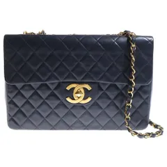 CHANEL (シャネル) デカマトラッセ34 Sフラップ ラムスキン チェーンショルダーバッグ ゴールド金具 ブラック