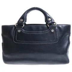 CELINE (セリーヌ) マカダム ブギーバッグ ブラック レザー ハンドバッグ