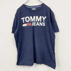 古着 used　TOMMY JEANS　トミージーンズ　半袖プリントTシャツ　紺　ネイビー　Lサイズ