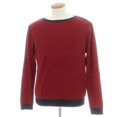 【中古】ルトロワ Letroyes ハイゲージ ウール ボーダー ボートネック プルオーバーニット レッドxネイビー【サイズL】【メンズ】のサムネイル