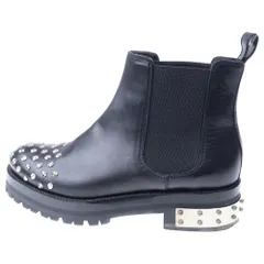 Alexander McQueen (アレキサンダーマックイーン) シルバースタッズ レザー サイドゴアブーツ レディース ブラック 462303のサムネイル