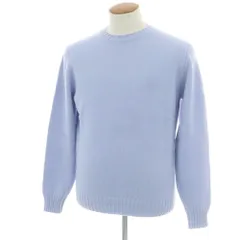 【中古】サンモリッツ S.MORITZ ウールカシミヤ クルーネックニット ライトブルー【サイズ48】【メンズ】