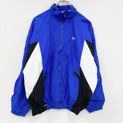 古着 used　90s　RENNOC　フルジップジャケット　ウインドブレーカー　刺繍入り　ヴィンテージ　青　ブルー　Mサイズ